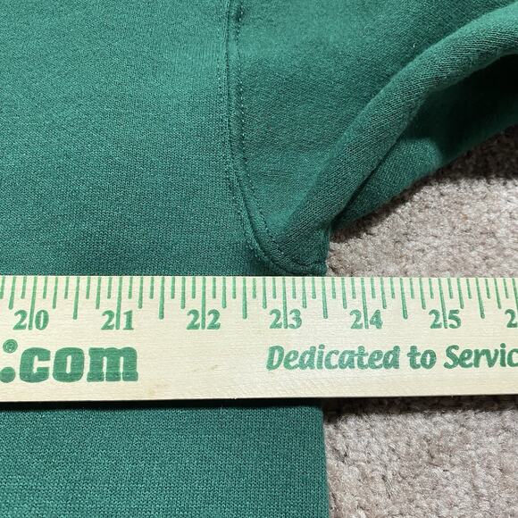 VTG Lee Heavyweight USA Crewneck Green Snowman Sweatshirt L 50/50 - Picture 7 of 9